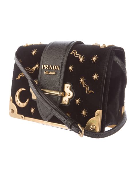 prada astrology bag black|prada astrology velvet shoulder bag.